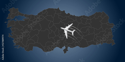 Turkey Airline, map  photo