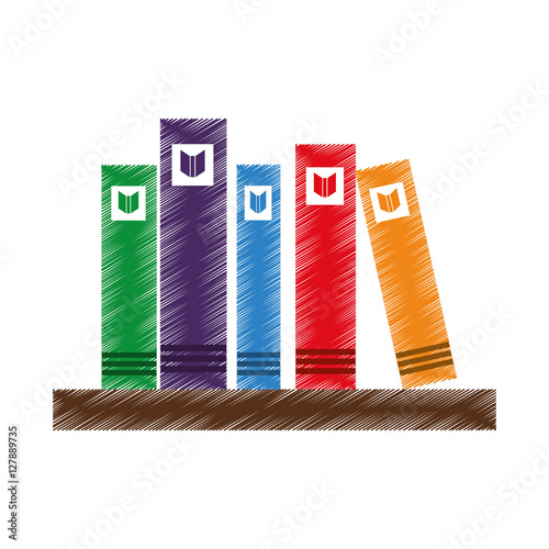 library Book shelf isolated icon vector illustration design
