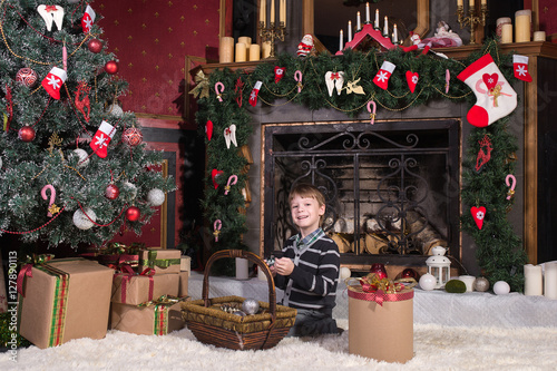 boy with christmas gift box