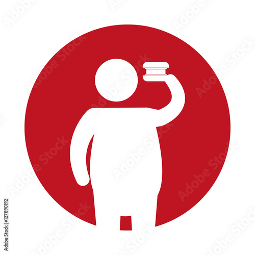 man silhouette fat fast food icon vector illustration eps 10