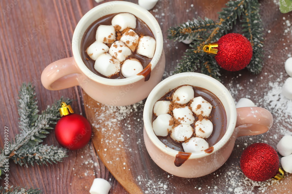 Hot chocolate with marshmallows Hot chocolate with marshmallows