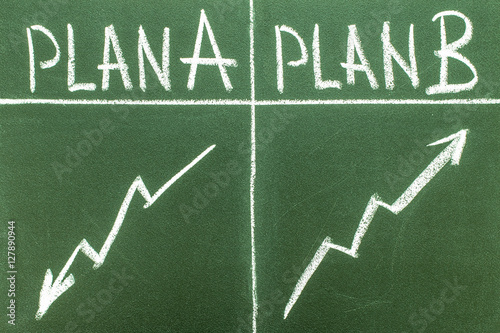 Written on a blackboard Plan A and Plan B