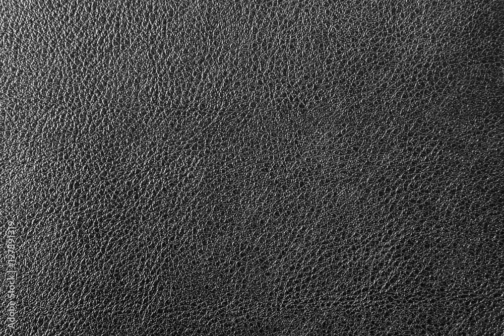 Fototapeta premium Black leather texture or leather background. Leather sheet for making leather bag, leather jacket, furniture and other. Abstract leather pattern for design with copy space for text or image.