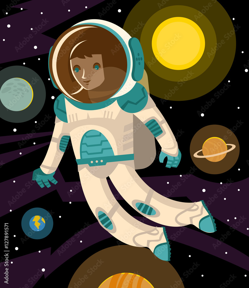 astronaut floating in the space Stock Vector | Adobe Stock