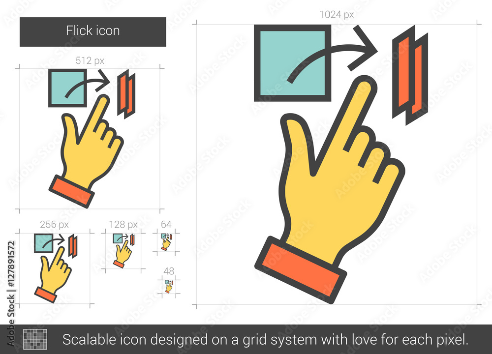 Flick line icon.