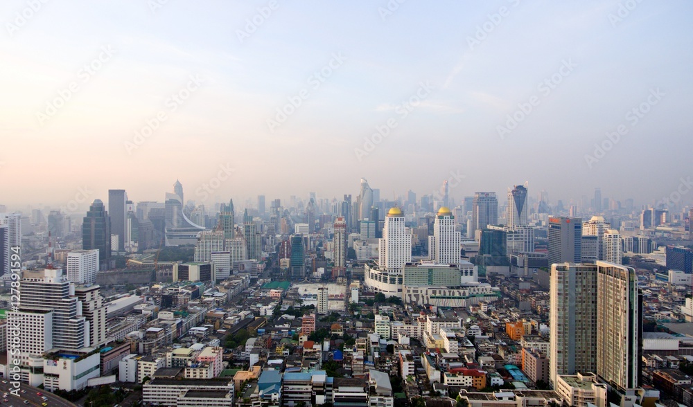 Obraz premium Widok miasta Bangkok z lotu ptaka