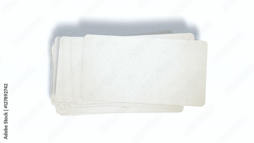 Fototapeta premium stack of empty business cards isolated on white