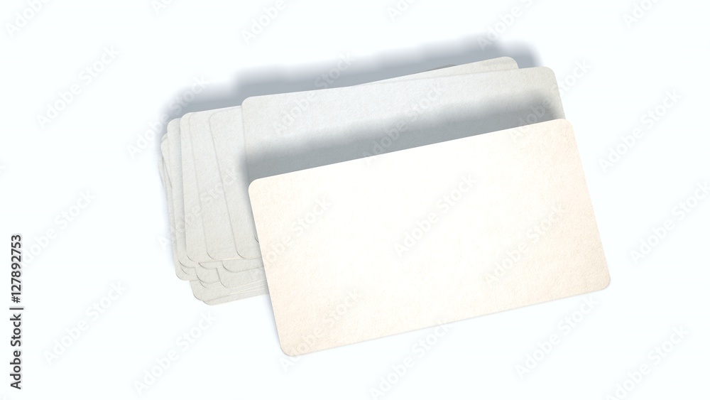 Obraz premium stack of empty business cards isolated on white