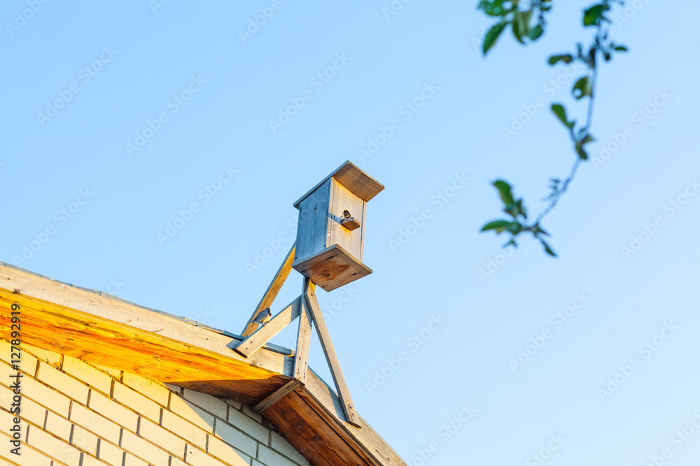 birdhouse on a background of the sky
