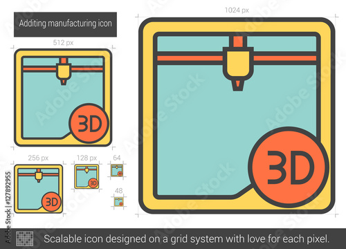 Additing manufacturing line icon.