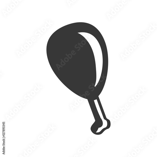 silhouette fast food chicken thigh graphic icon vector illustration eps 10