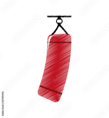 drawing colored silhouette red punching bag icon vector illustration eps 10