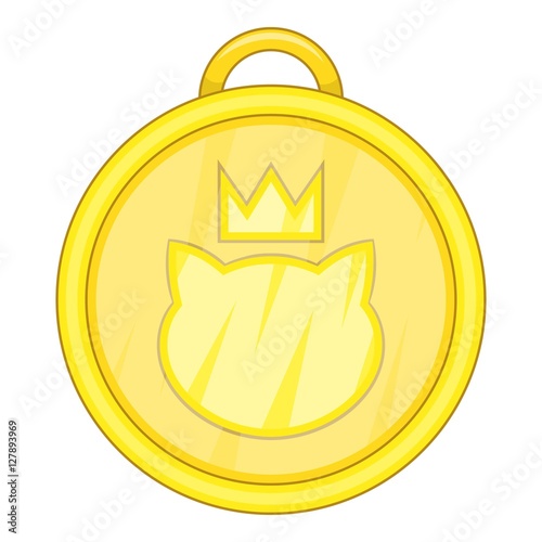 Cat medal icon. Cartoon illustration of cat medal vector icon for web design