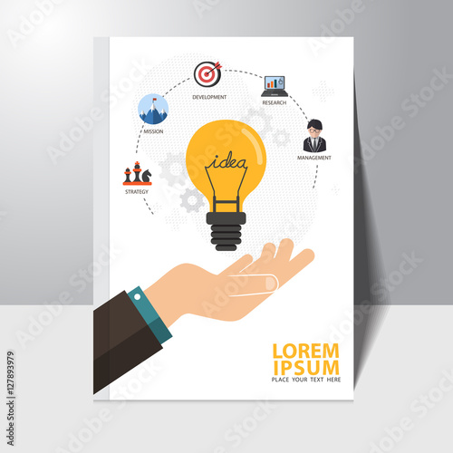Vector infographics background business idea concept book cover design template