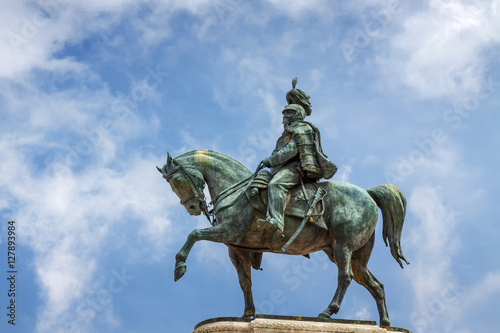Statue of Vittorio Emanuele II in Vittoriano palace in Rome, Lazio region, Italy.