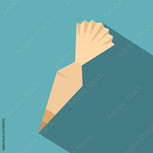 Cooking bag with nozzle icon. Flat illustration of cooking bag with nozzle vector icon for web isolated on baby blue background