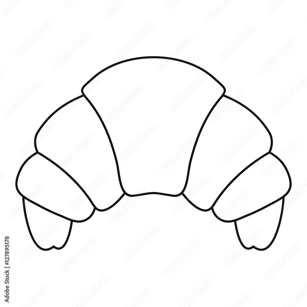 Obraz premium Croissant icon. Outline illustration of croissant vector icon for web