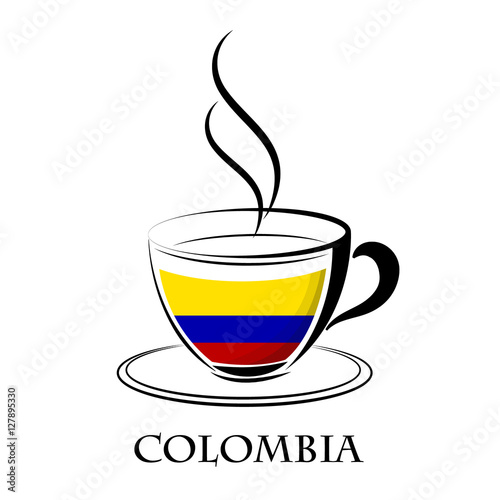 coffee logo made from the flag of colombia