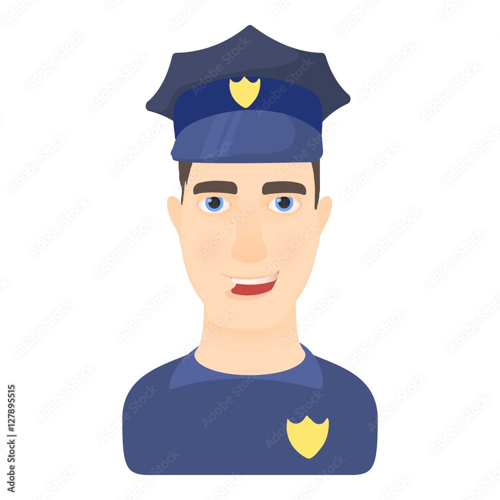 Policeman icon. Cartoon illustration of policeman vector icon for web