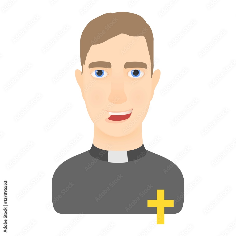 Priest icon. Cartoon illustration of priest vector icon for web Priest icon. Cartoon illustration of priest vector icon for web