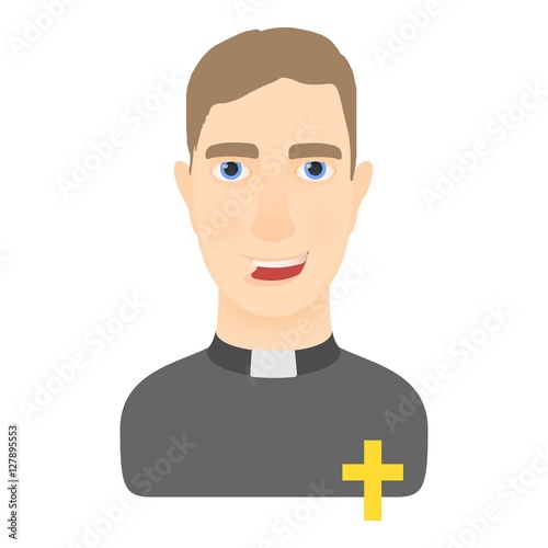 Priest icon. Cartoon illustration of priest vector icon for web