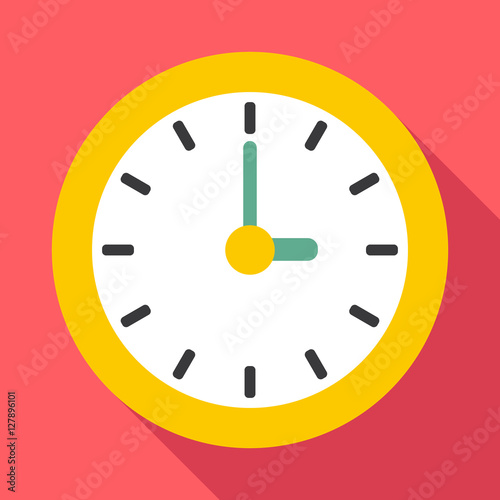 Clock icon. Flat illustration of clock vector icon for web