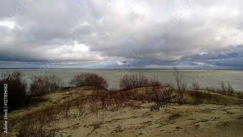 The Curonian spit in cloudy weather