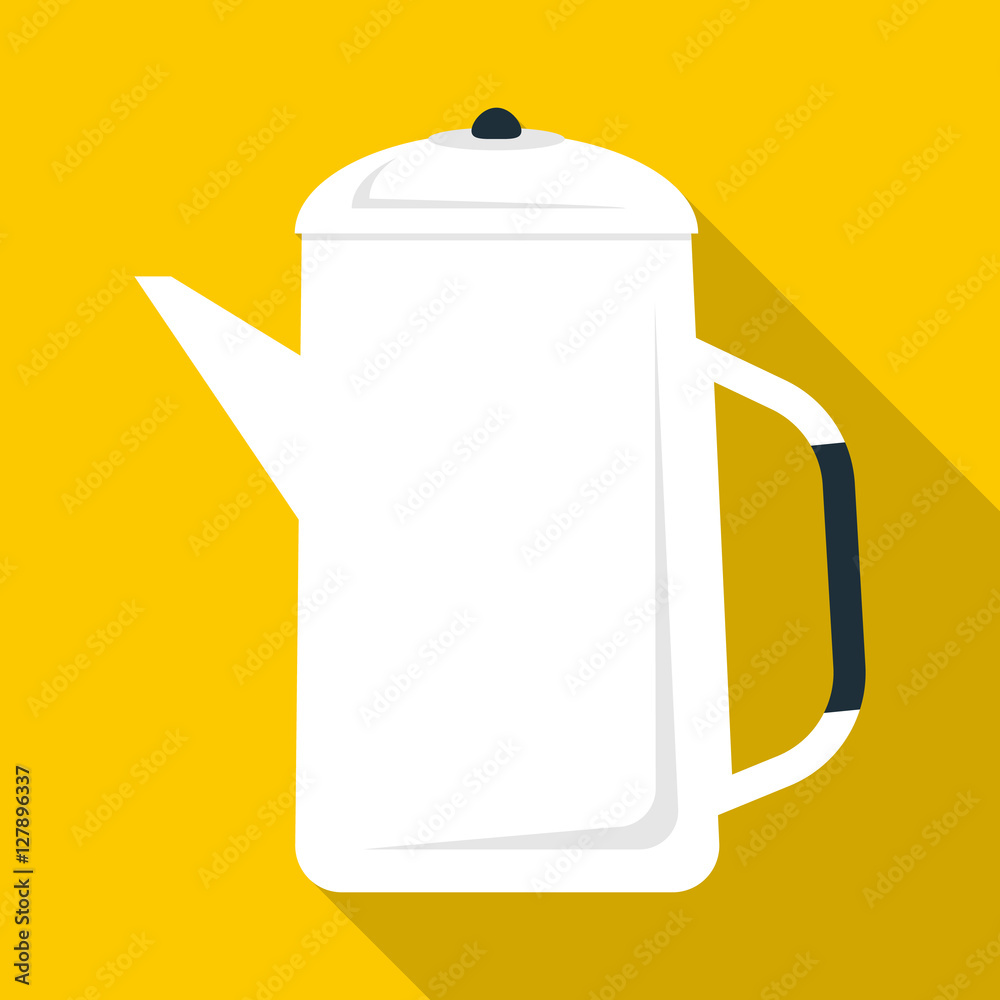 Fototapeta premium Coffee pot icon. Flat illustration of coffee pot vector icon for web