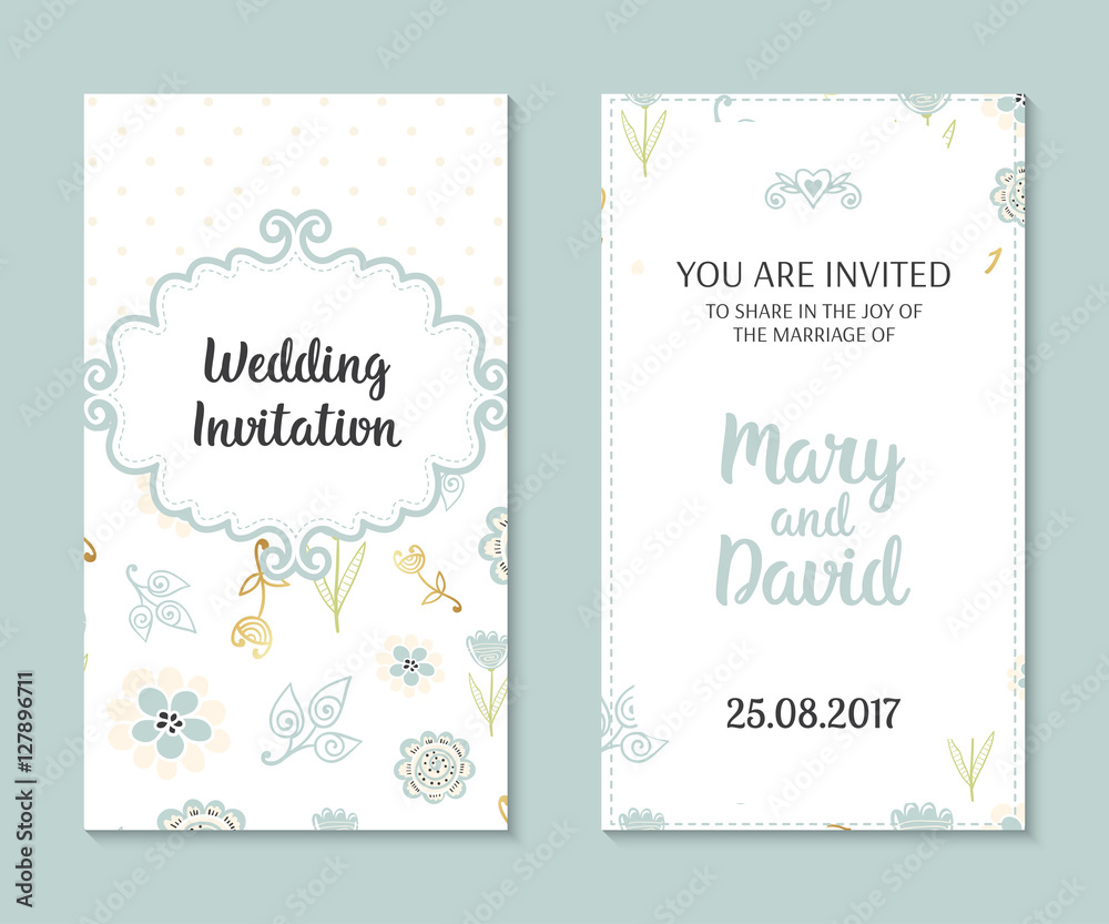 Romantic vector cards template