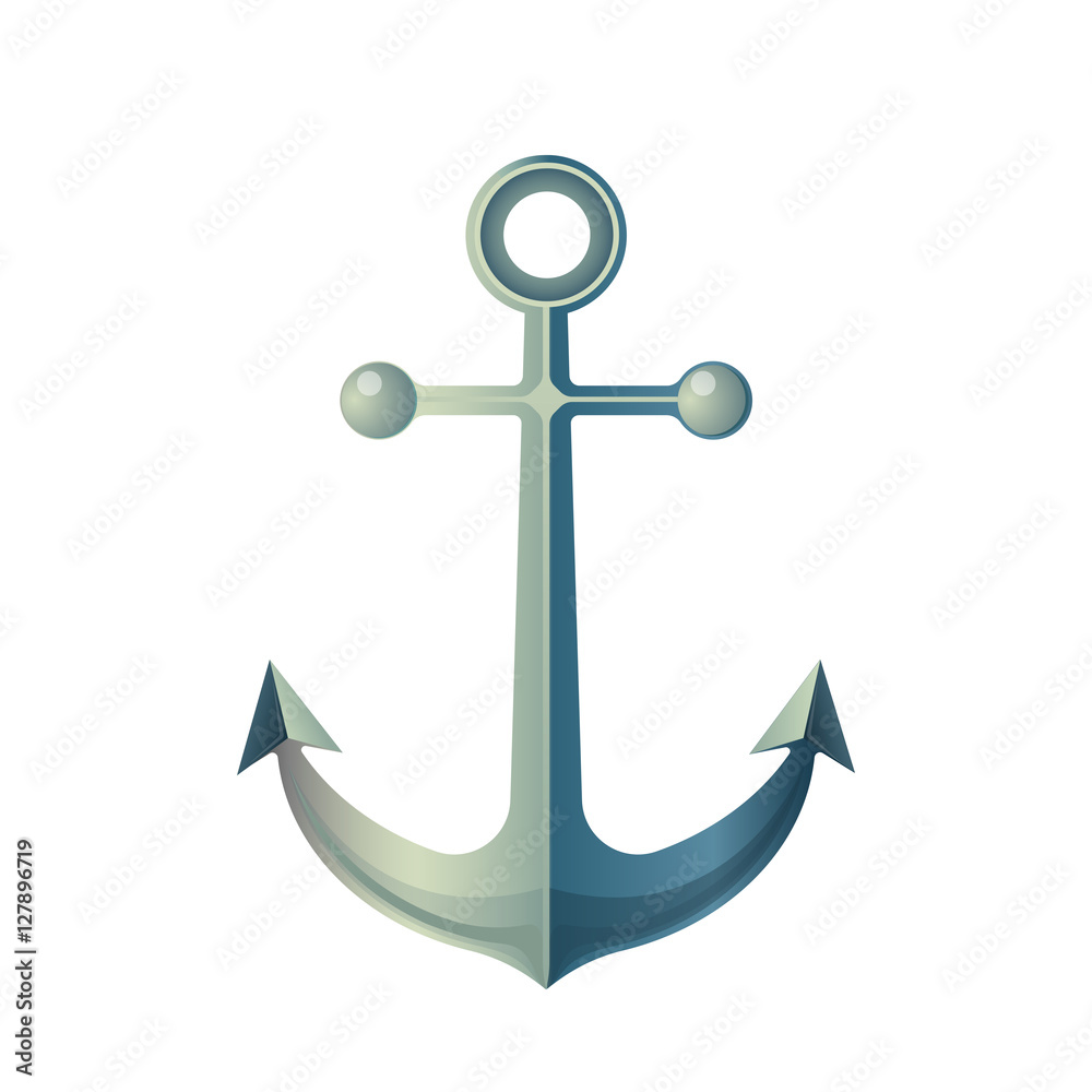 Anchor Isolated on White. Made of Metal Device Anchor Isolated on White. Made of Metal Device