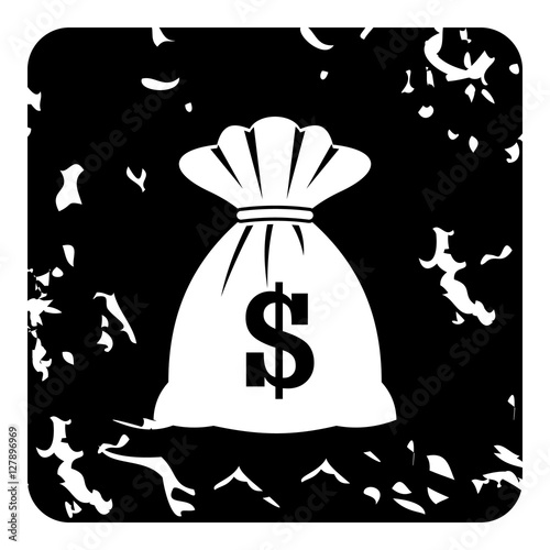 Money bag icon. Grunge illustration of money bag vector icon for web