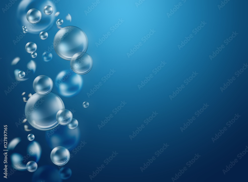 air bubbles under water, nature background