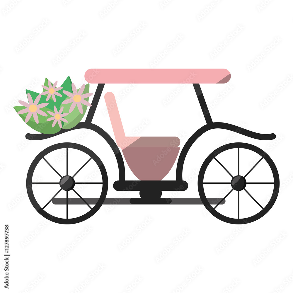 pink marriage carriage with bucket flowers vector illustration eps 10 pink marriage carriage with bucket flowers vector illustration eps 10
