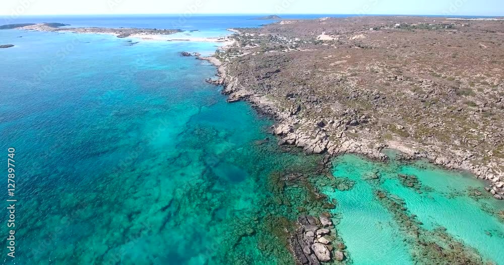 Beautiful view of blue beach Elafonissi at Crete Beautiful view of blue beach Elafonissi at Crete