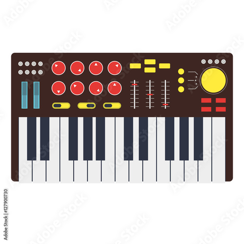 Cartoon Synth or Music Keyboard. Vector