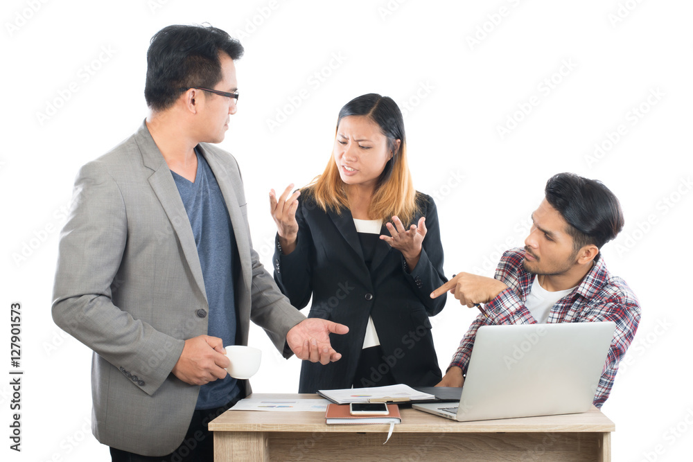 Portrait of business partners discussing documents and ideas at Portrait of business partners discussing documents and ideas at