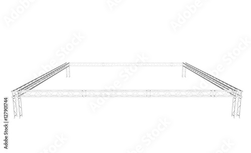 Truss pool.  Truss stall. Corral by truss system.