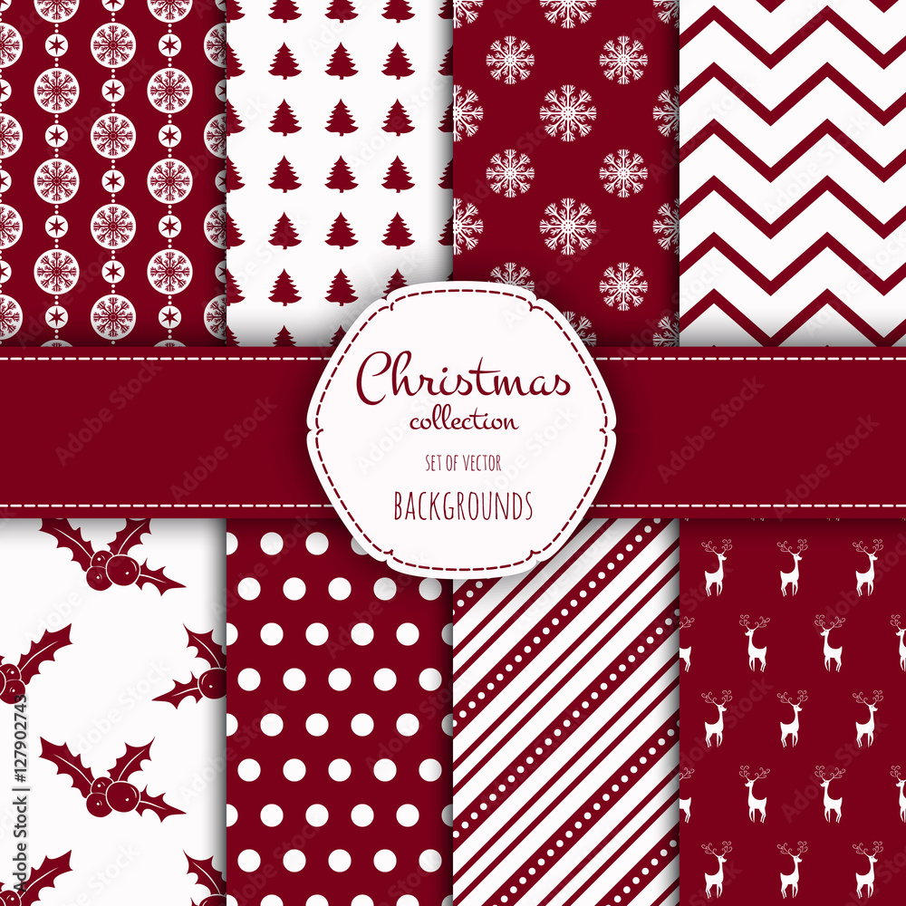 Obraz premium Set of seamless backgrounds.
