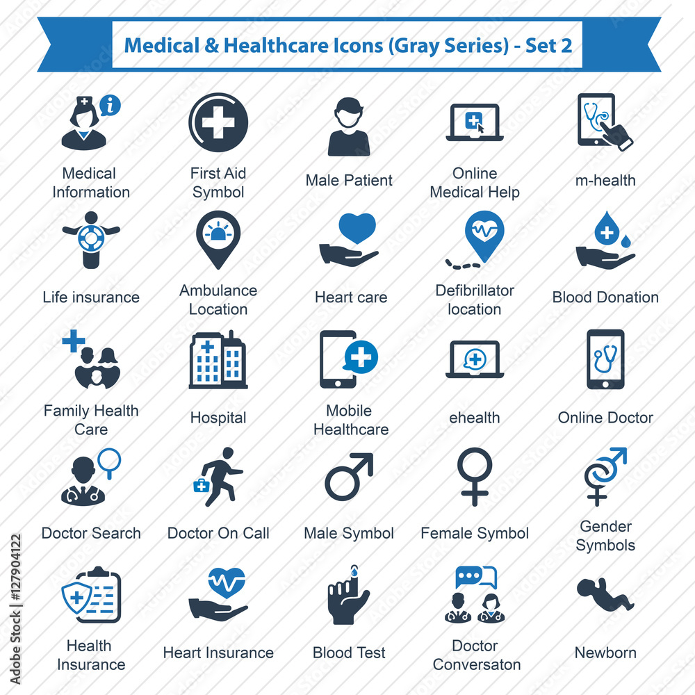 Medical & Healthcare Icons (Gray Series) - Set 2 Medical & Healthcare Icons (Gray Series) - Set 2