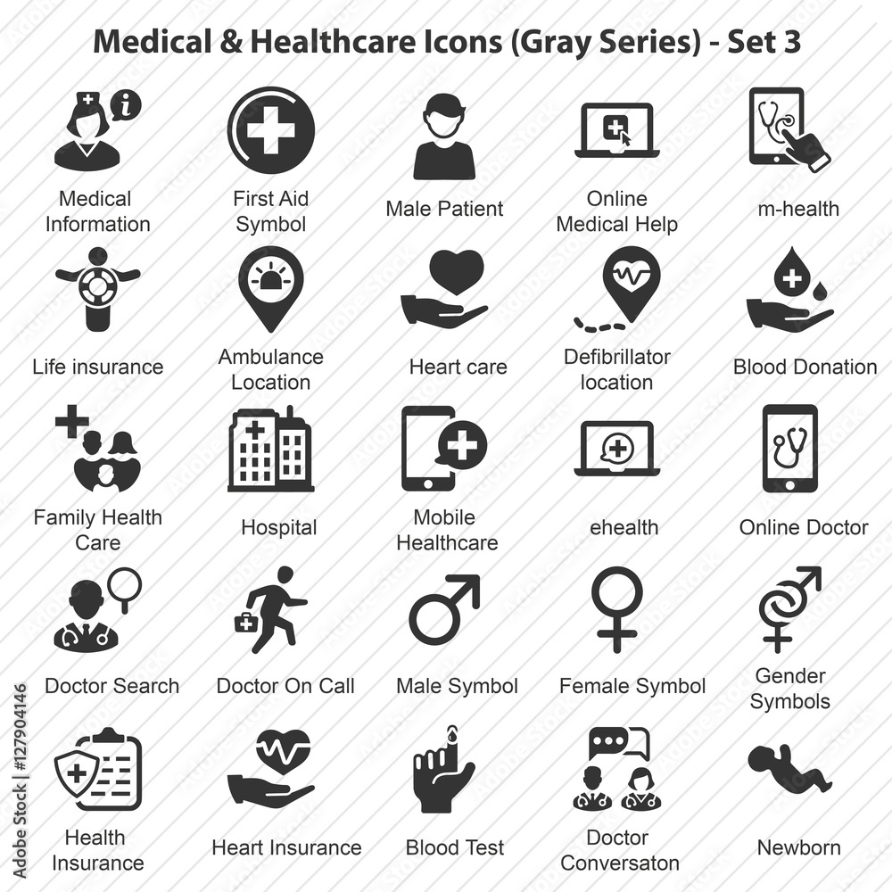 Medical & Healthcare Icons (Gray Series) - Set 3 Medical & Healthcare Icons (Gray Series) - Set 3