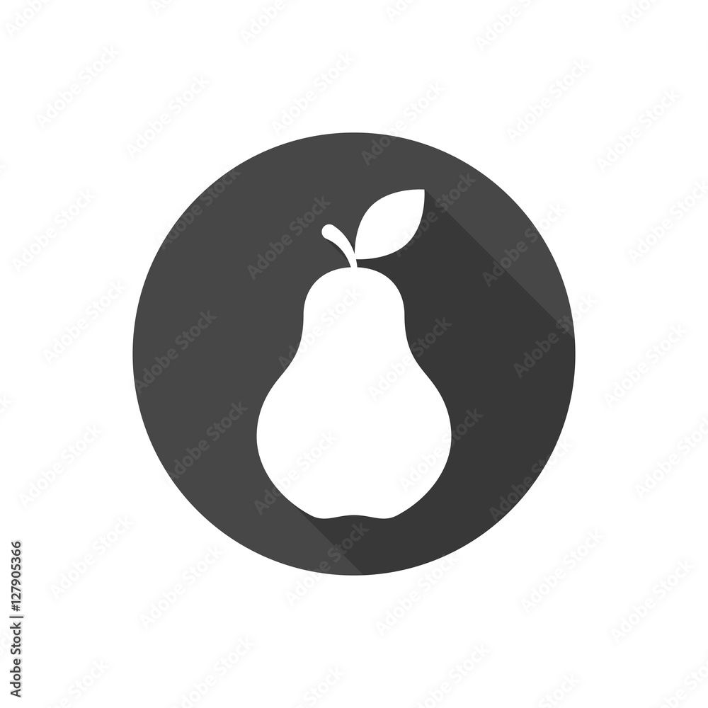 Pear logo badge, label or emblem, vector isolated black symbol. Pear logo badge, label or emblem, vector isolated black symbol.