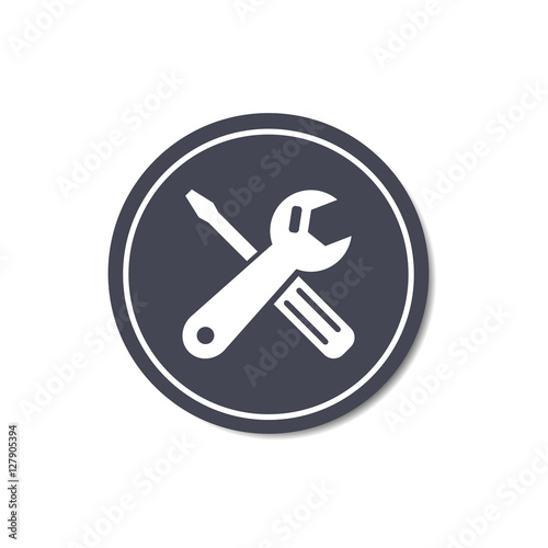 Service logo icon. Repair and maintenance grey sign. Vector isolated illustration.