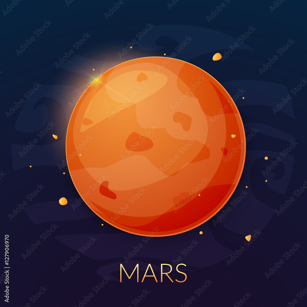 The planet Mars, vector illustration