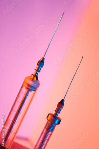 old glass syringe photo