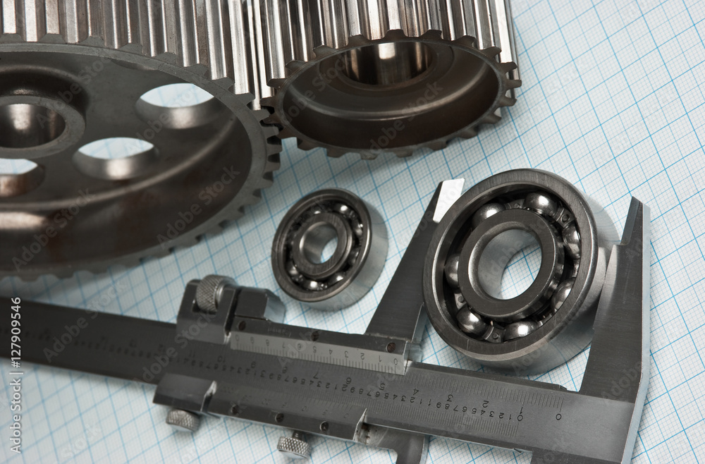 Obraz premium caliper with gears and bearings