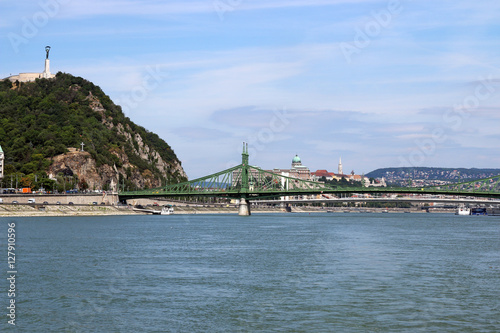 Photography Gellert hill and bridges Budapest Hungary