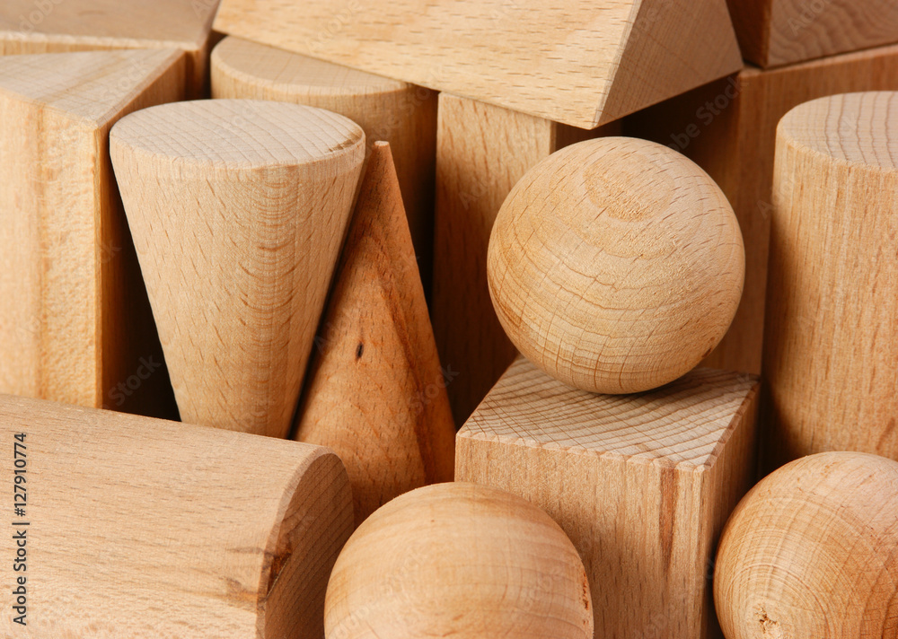 wooden geometric shapes