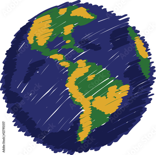 World Map and Globe Detail, Vector Illustration EPS 10.