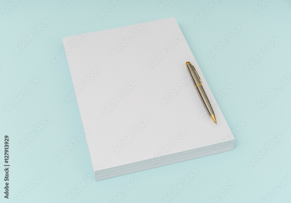 Blank flyer poster, brochure mockup,A4, US-Letter, with pen on Blank flyer poster, brochure mockup,A4, US-Letter, with pen on