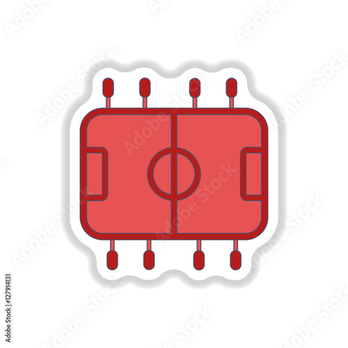 Vector illustration in paper sticker style Top View of Table Football photo